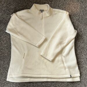 Talbots Ivory Fleece Quarter-Zip
